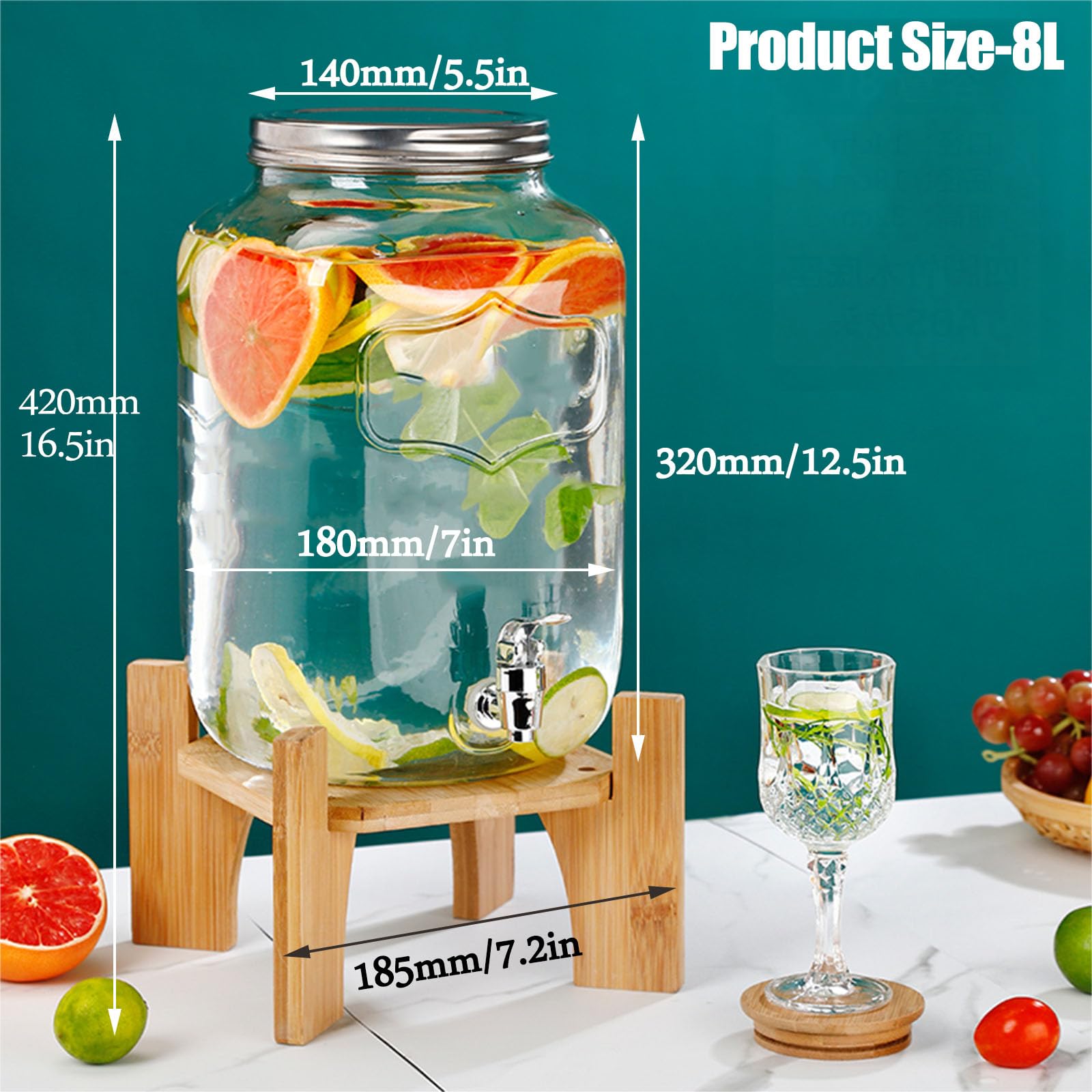 Amazon | ドリンクサーバー ガラス ジャグ ガラス飲料ディスペンサー